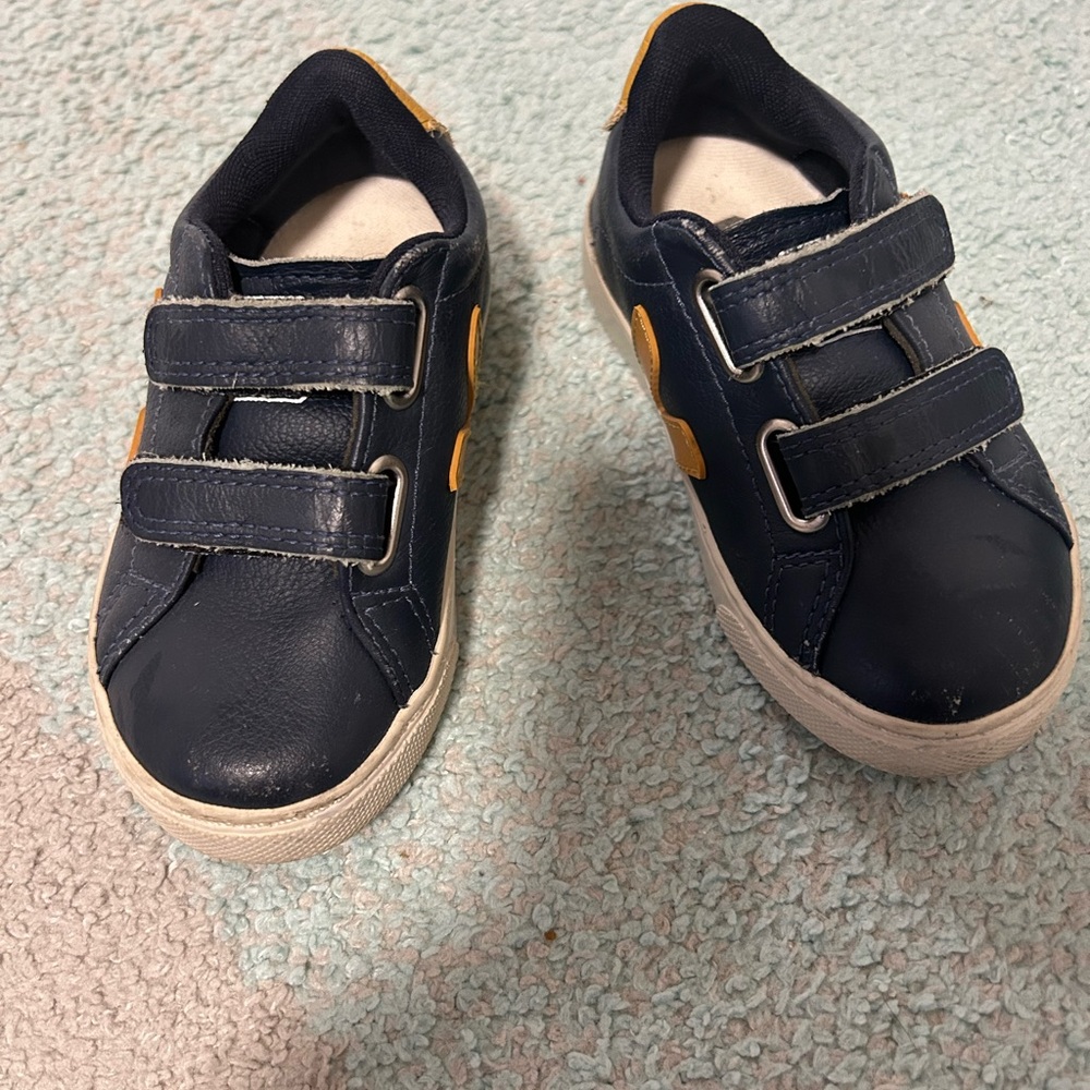 Veja Navy and Yellow Kids Shoes
